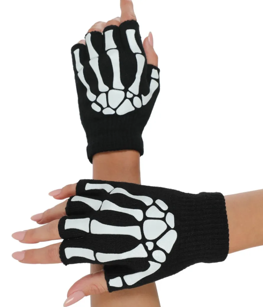 Fingerless Skeleton Gloves