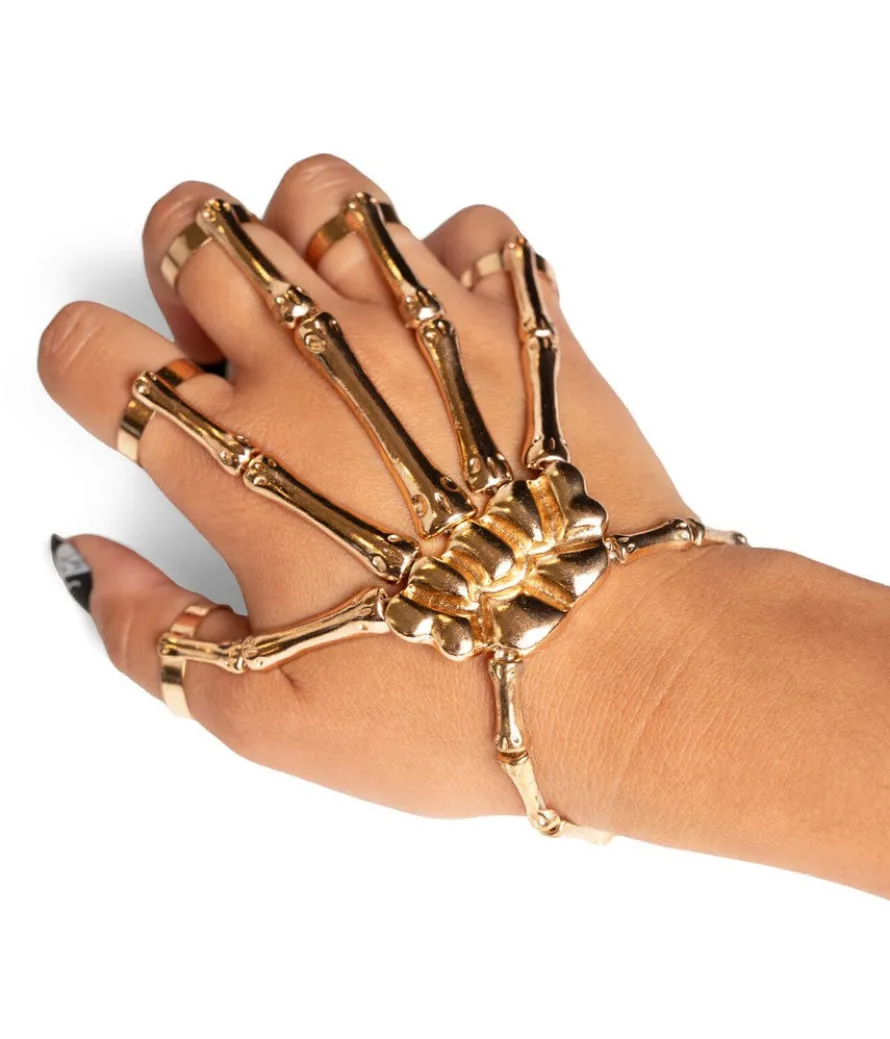 Gold Skeleton Finger Bracelet