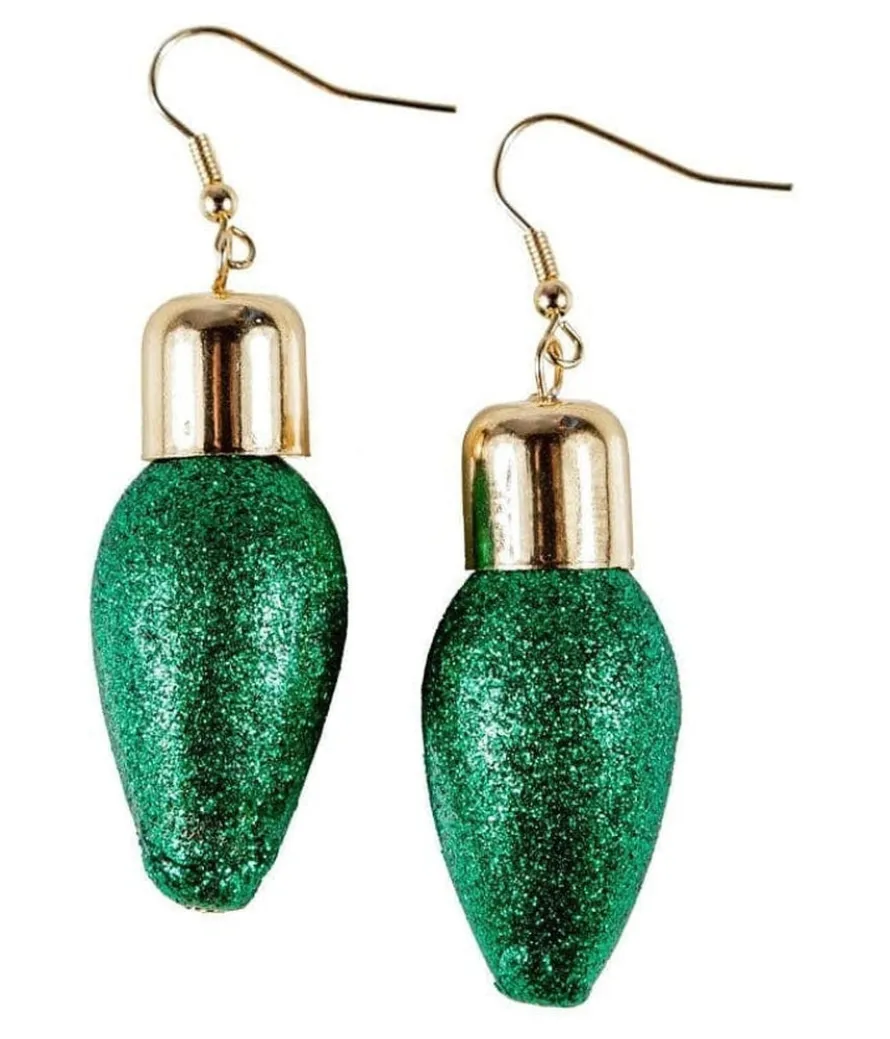 Green Christmas Lights Earrings