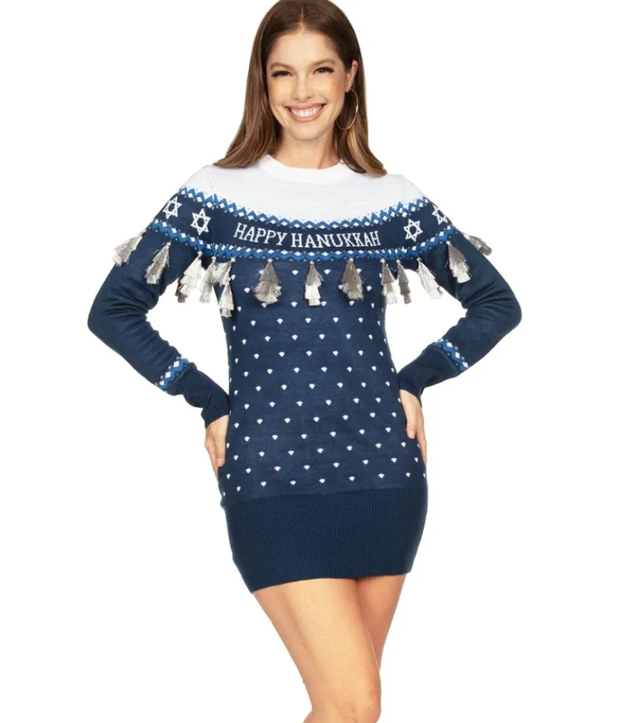 Hanukkah Tassel Sweater Dress