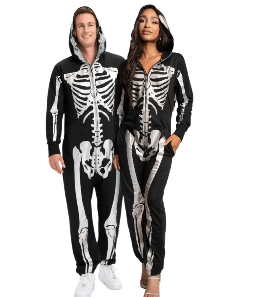 Matching Shimmer Skeleton Couples Costumes