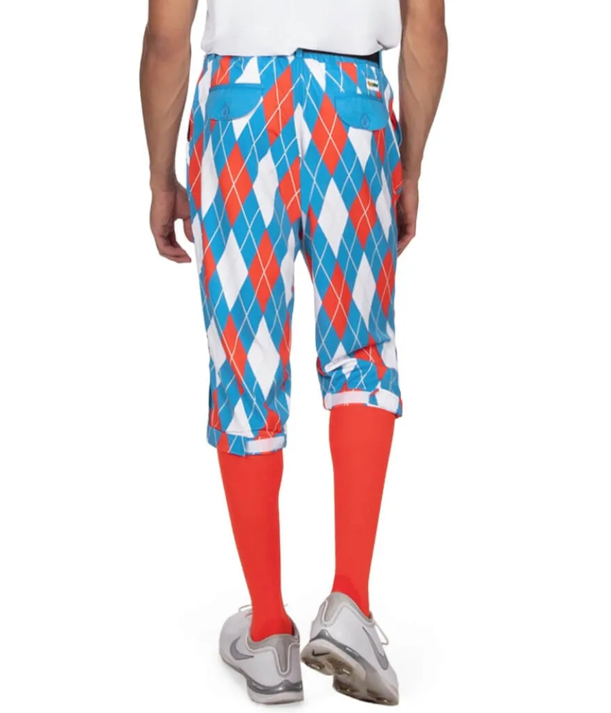 Men's American Argyle Golf Knickers with Red Golf Socks