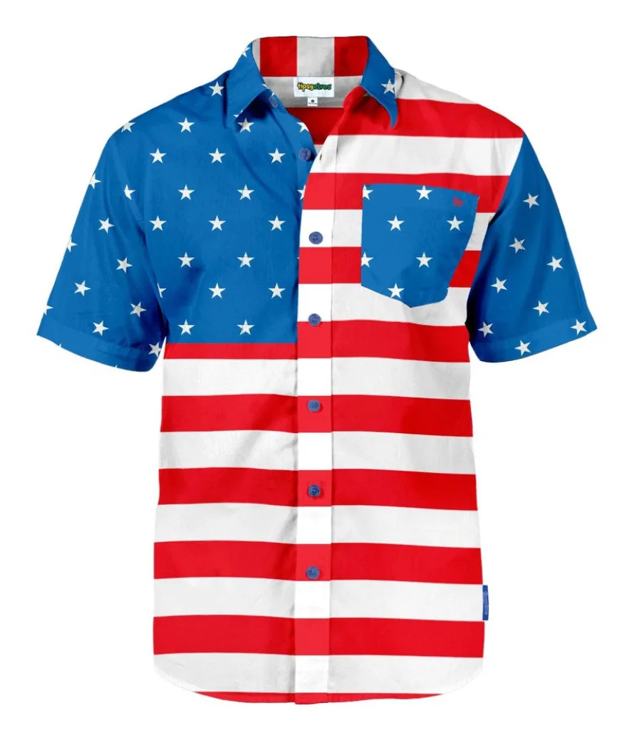 Men's American Flag Button Down Shirt