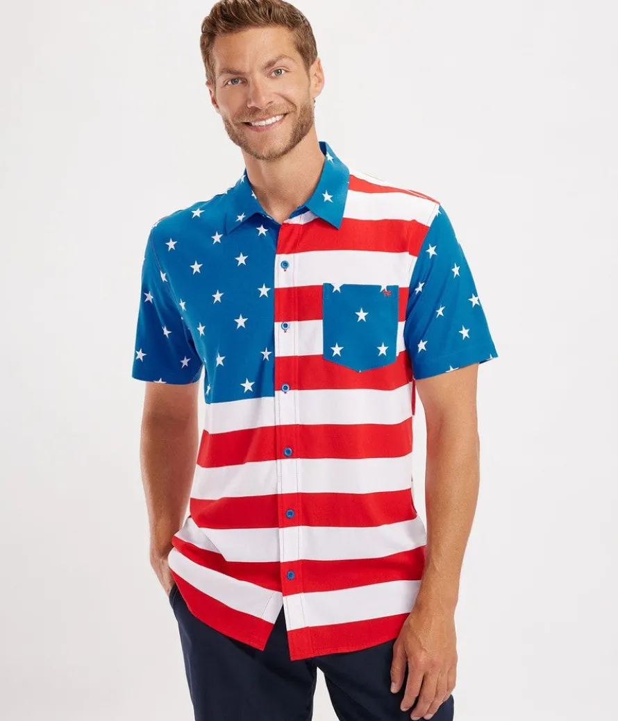 Men's American Flag Button Down Shirt