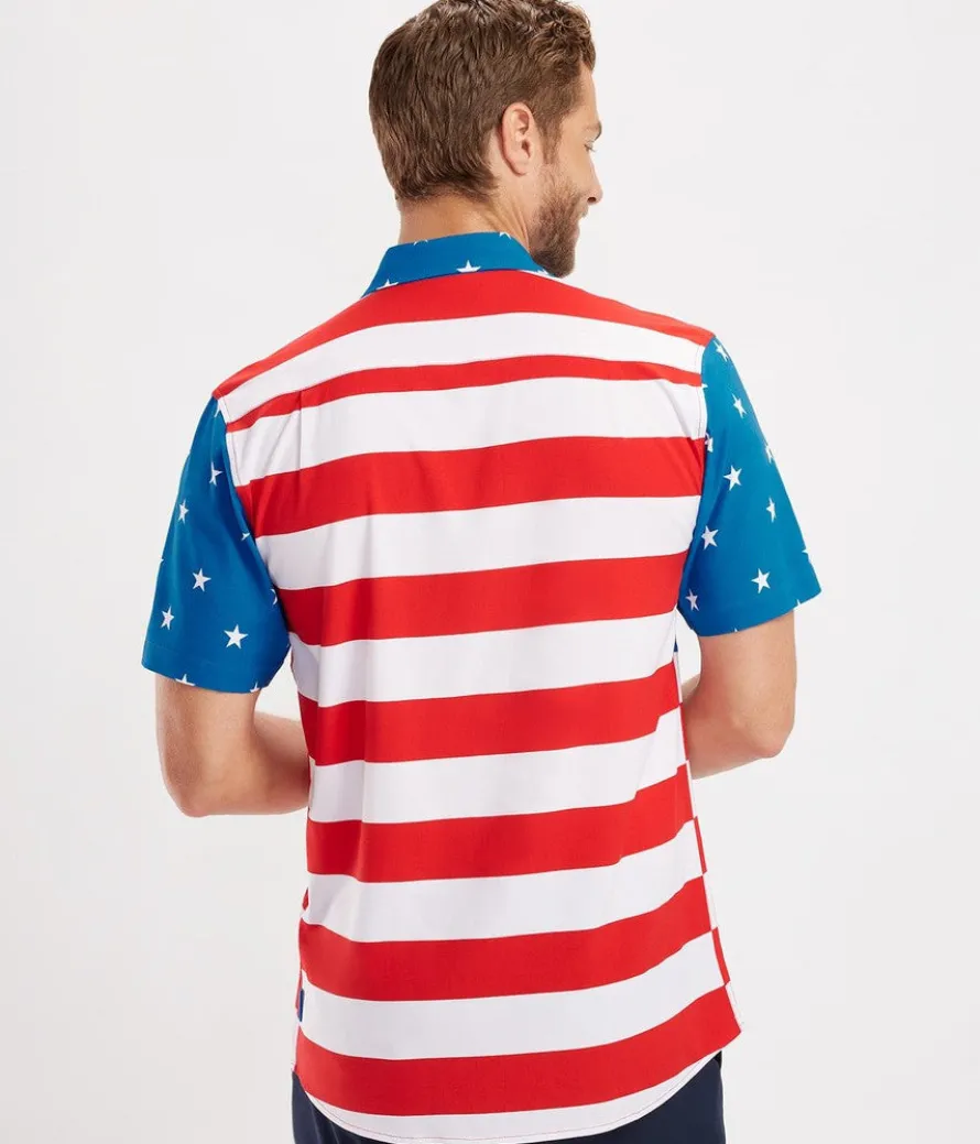 Men's American Flag Button Down Shirt