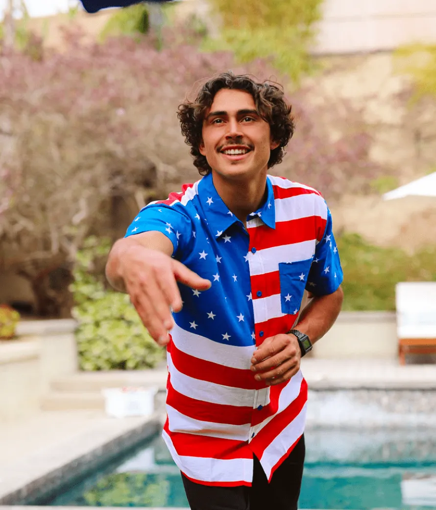 Men's American Flag Button Down Shirt