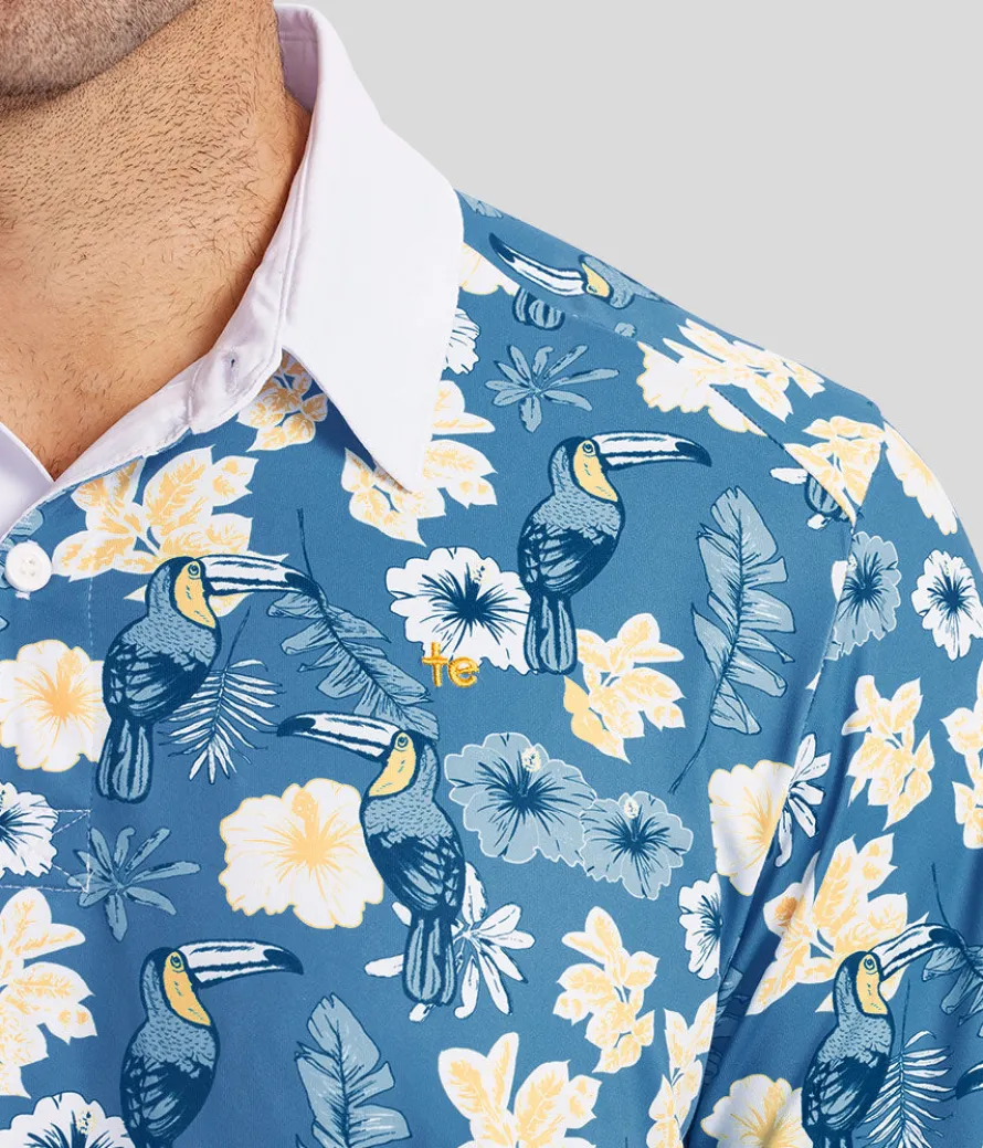 Men's Blue Botanics Golf Polo