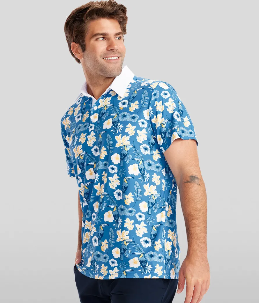 Men's Blue Botanics Golf Polo
