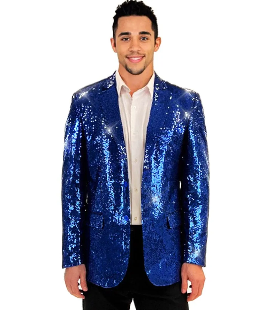 Men's Blue Sequin All Over Blazer