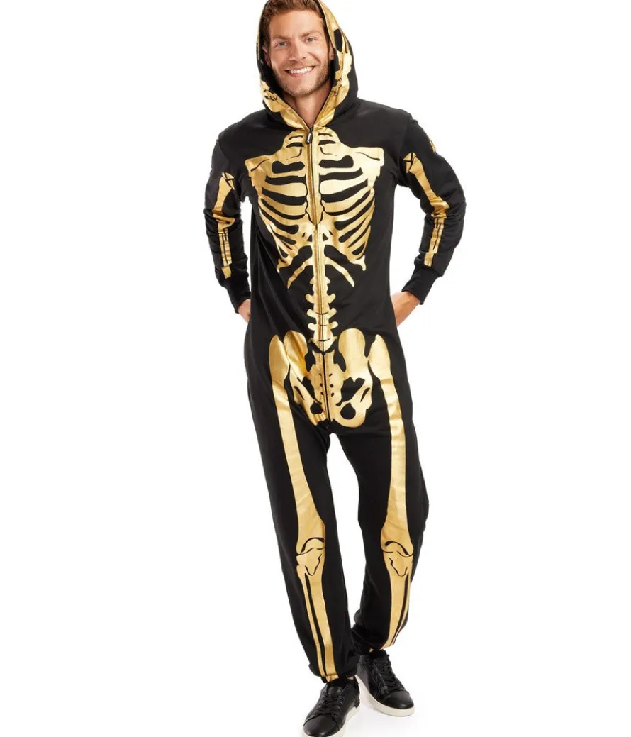Men's Gold Skeleton Costume