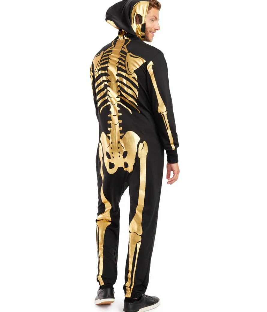 Men's Gold Skeleton Costume