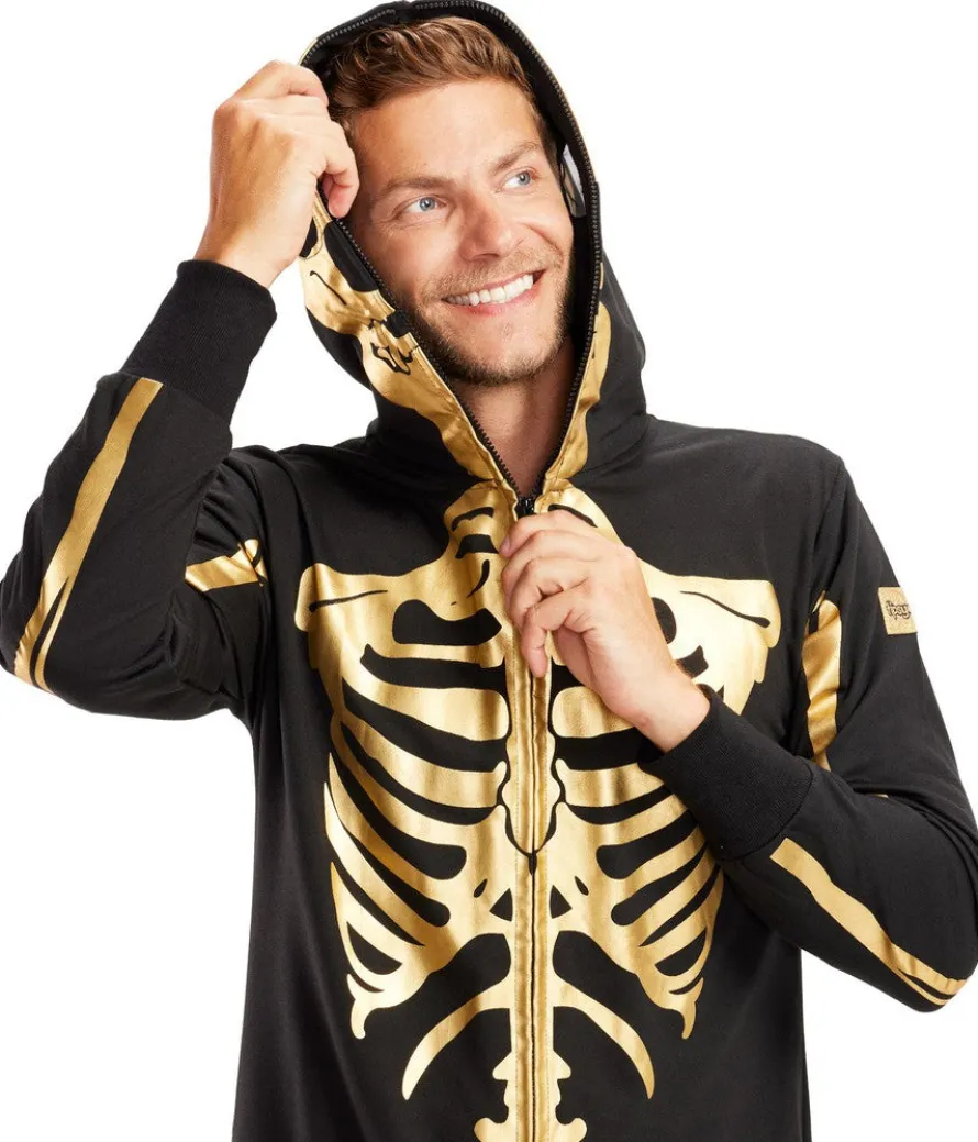 Men's Gold Skeleton Costume