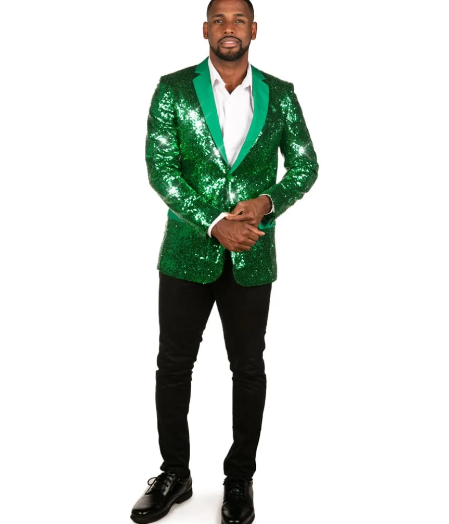Men's Green Sequin All Over Blazer