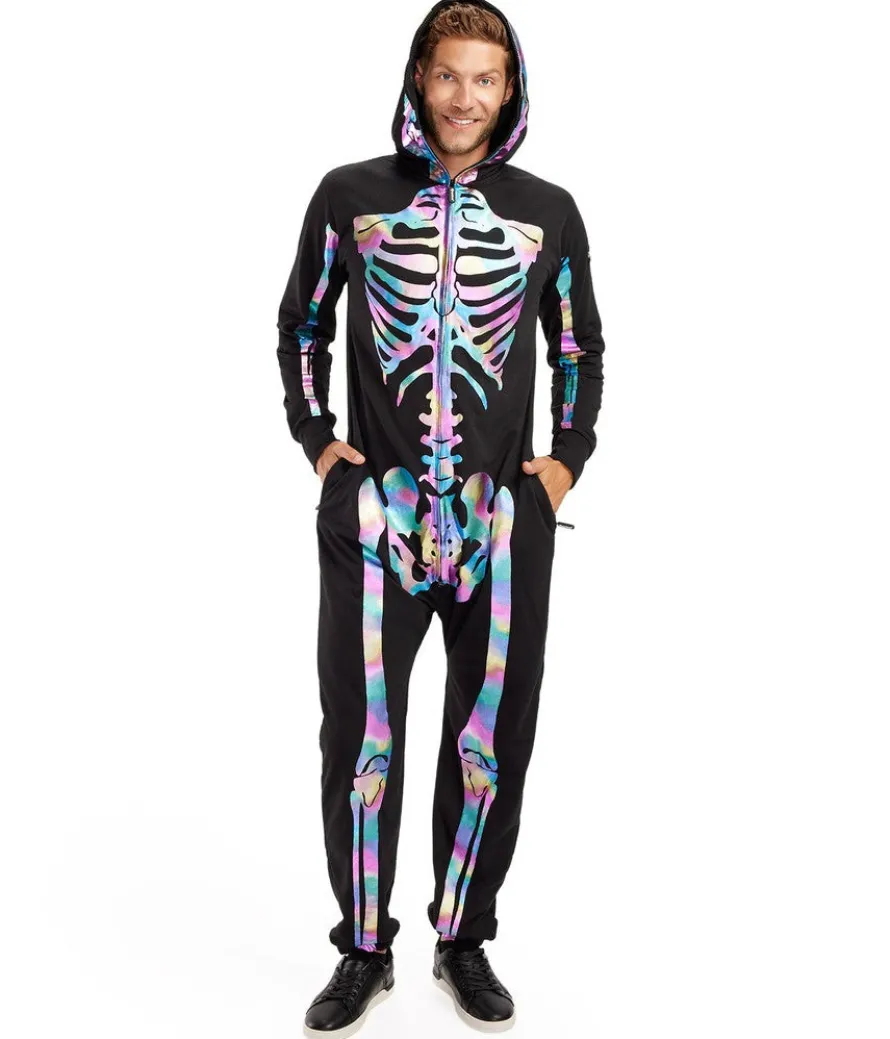 Men's Iridescent Skeleton Costume