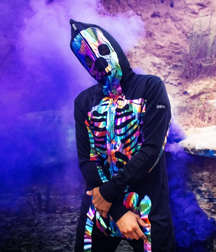 Men's Iridescent Skeleton Costume