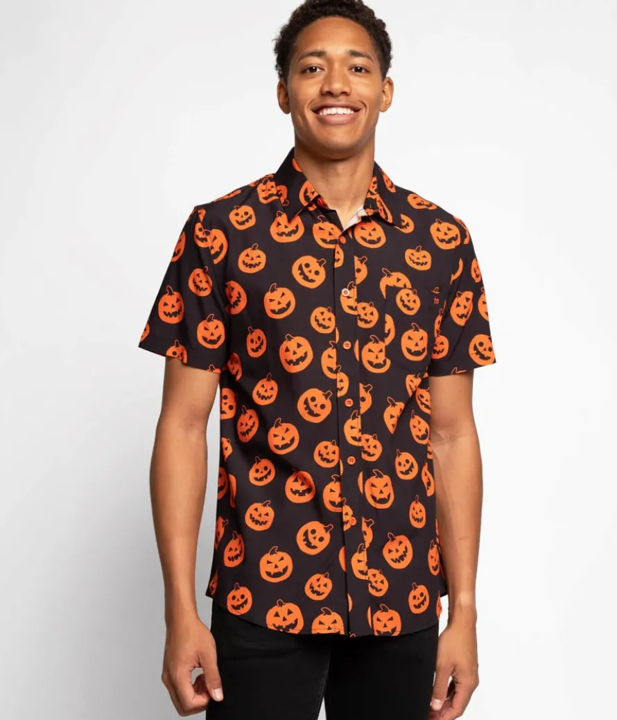 Men's Pumpkin Button Down Shirt