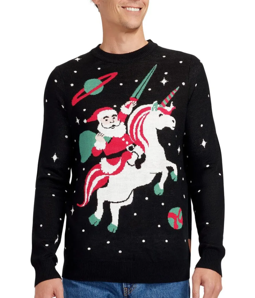 Men's Santa Unicorn Ugly Christmas Sweater