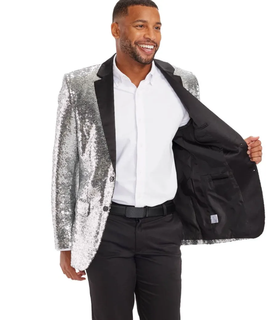 Men's Silver Sequin Blazer