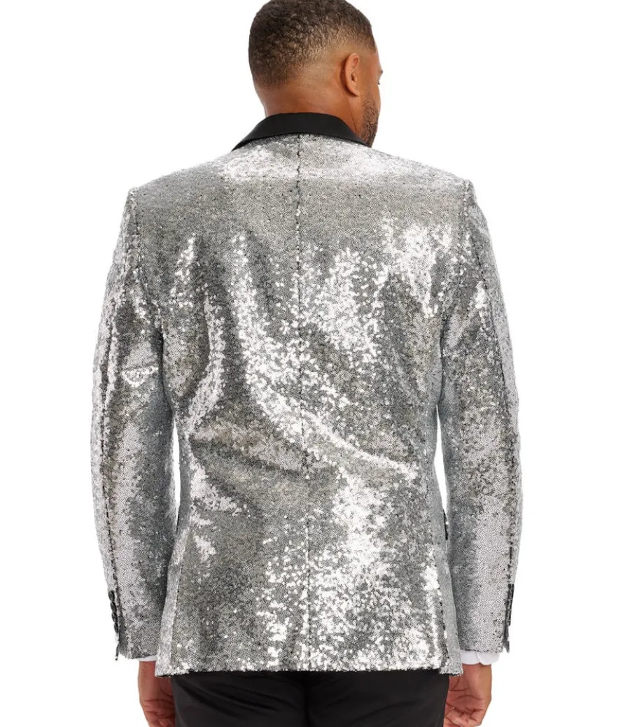 Men's Silver Sequin Blazer