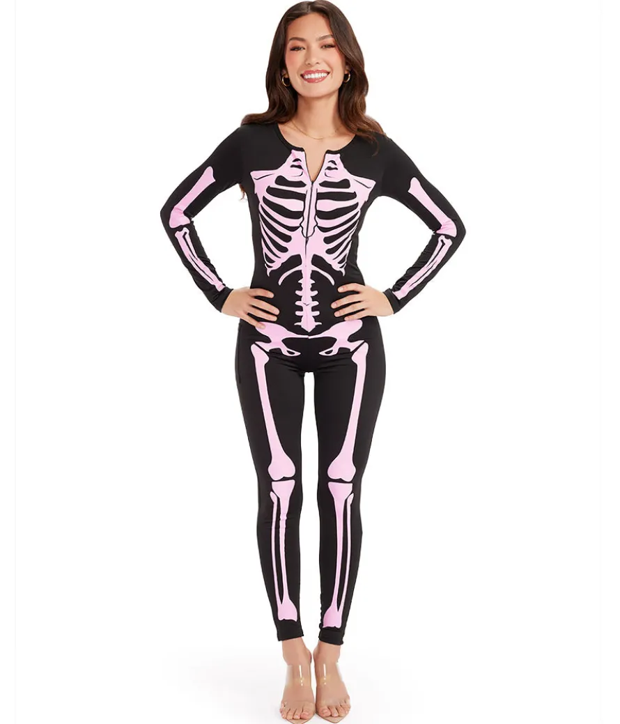 Pink Skeleton Bodysuit Costume
