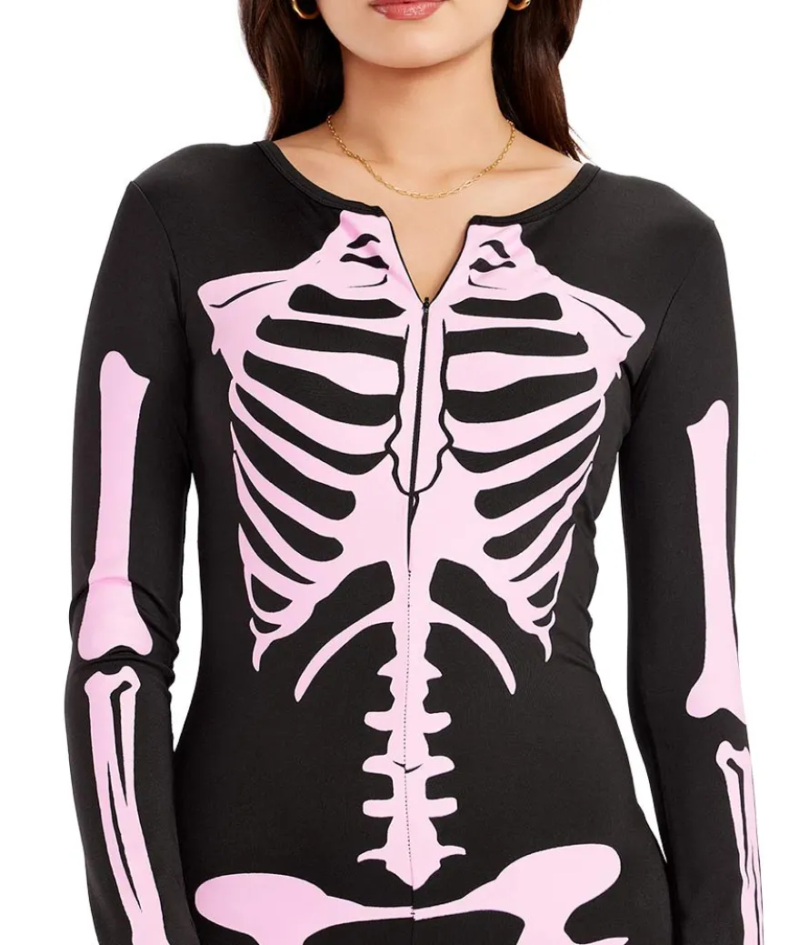 Pink Skeleton Bodysuit Costume