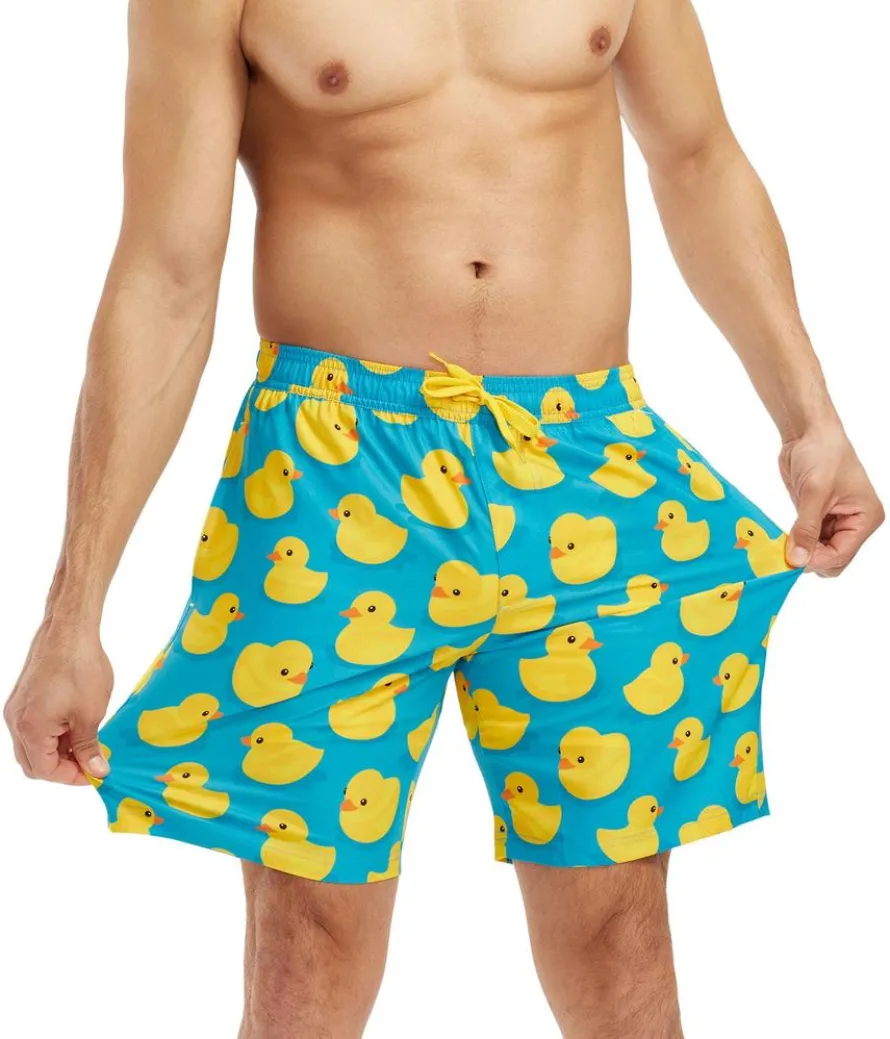 Rubber Ducky Stretch Swim Trunks With Liner - 7.5