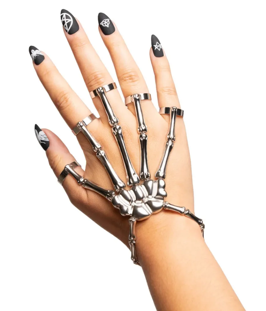 Silver Skeleton Finger Bracelet