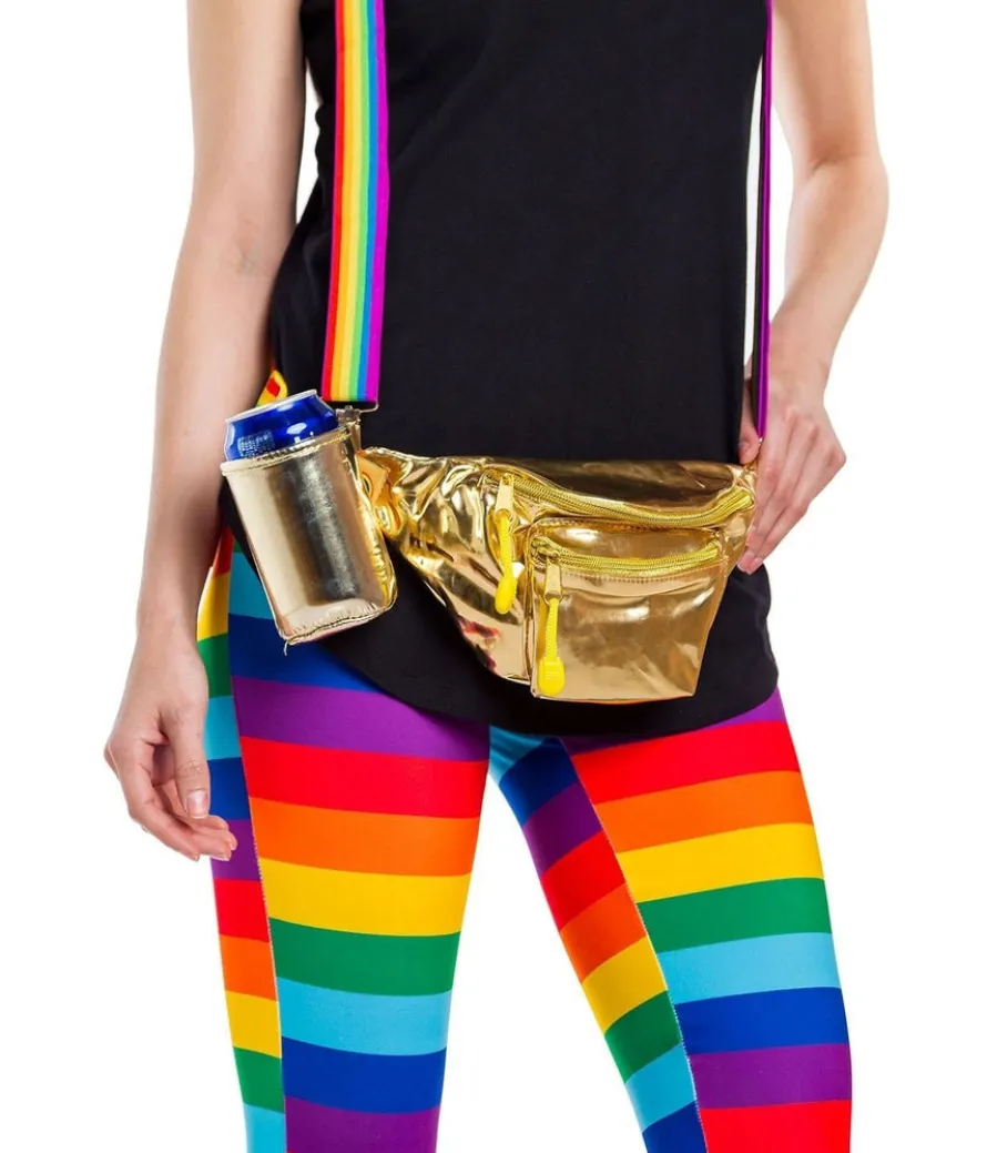 The Gold Rainbow Fanny Pack and Suspenders