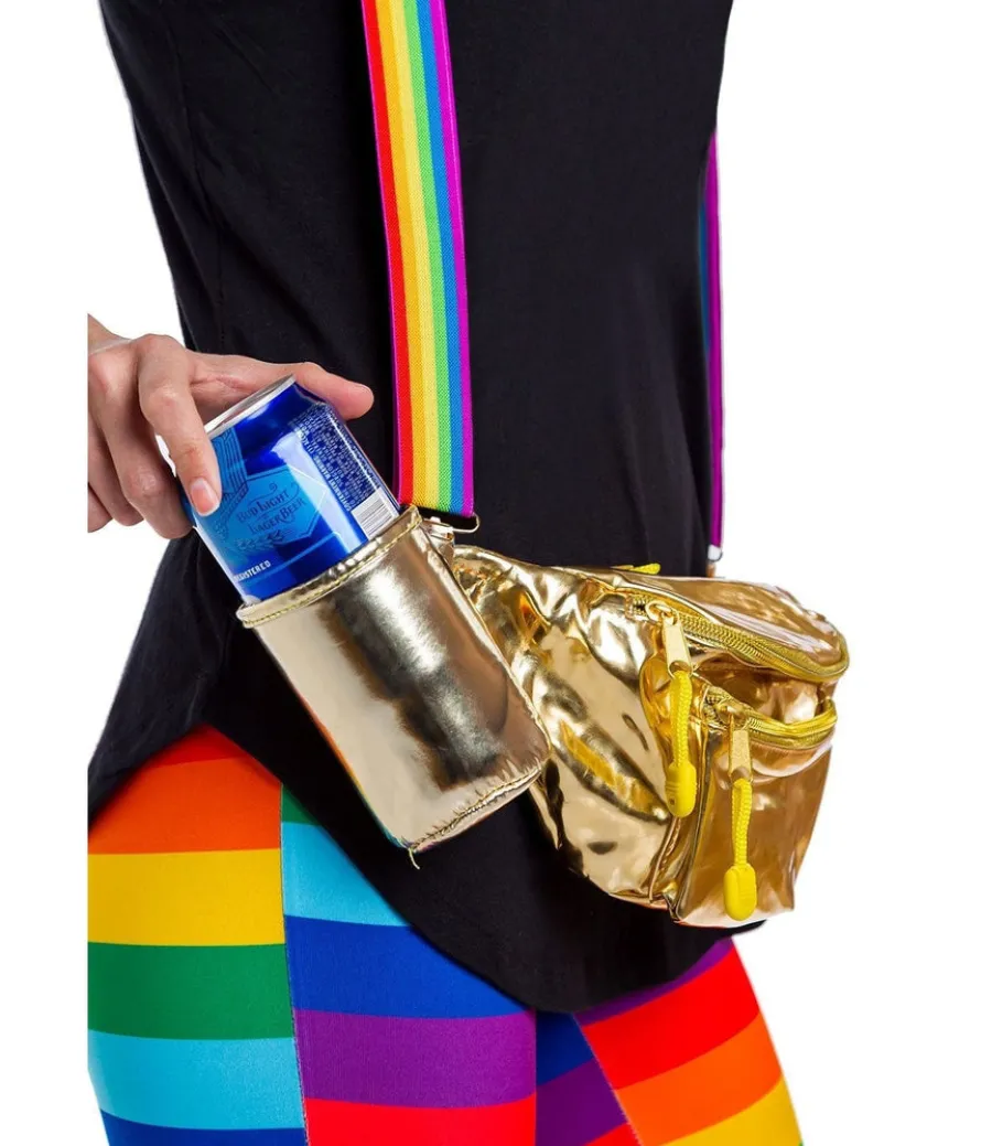 The Gold Rainbow Fanny Pack and Suspenders