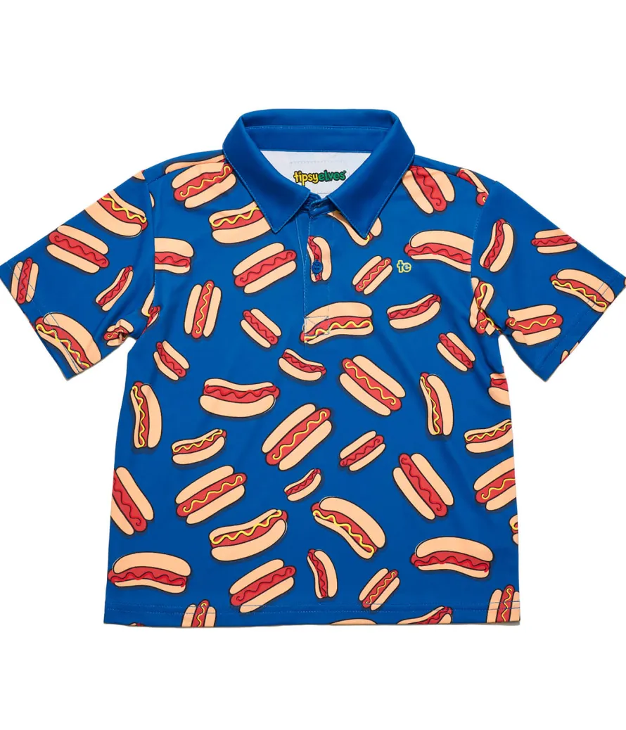 Toddler Boy's Hot Dog Golf Polo