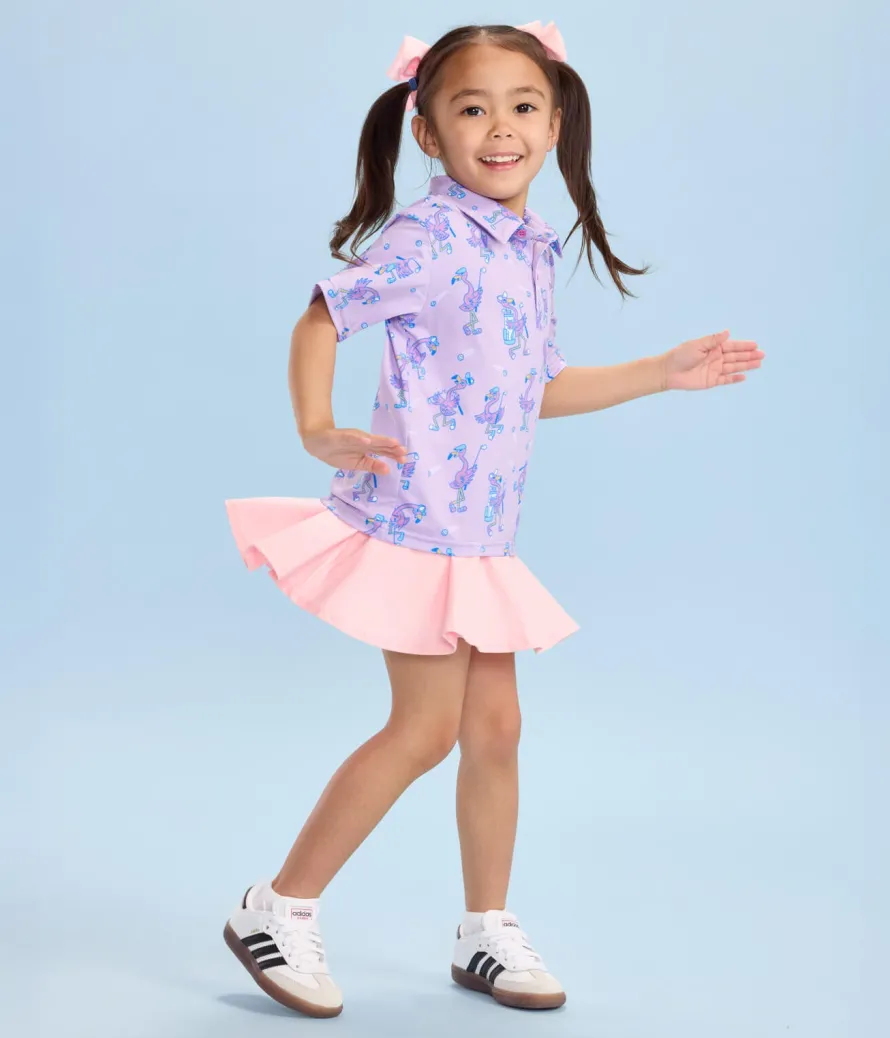 Toddler Girl's Flamingo Fiasco Golf Polo