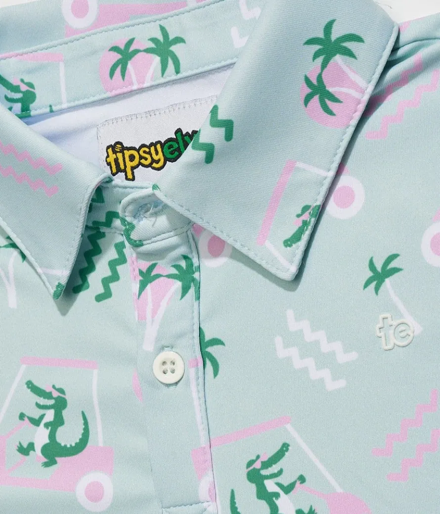 Toddler Girl's Golf Cart Gator Golf Polo