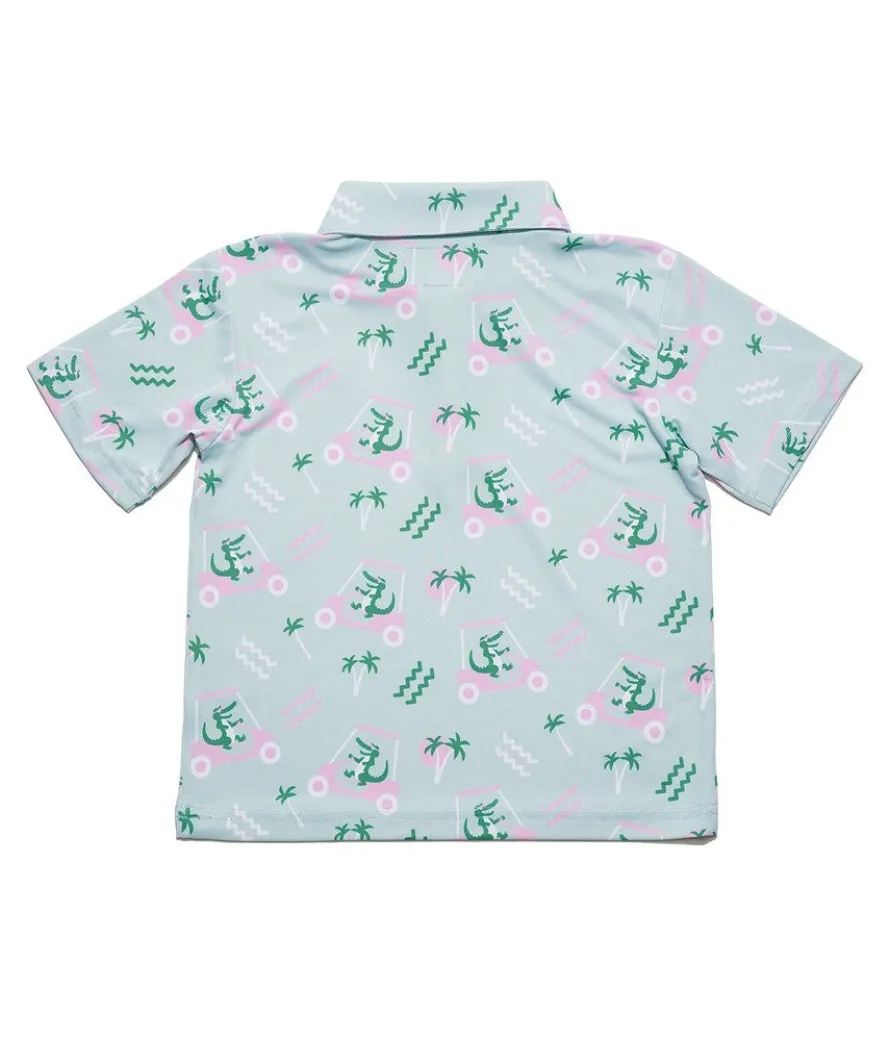 Toddler Girl's Golf Cart Gator Golf Polo