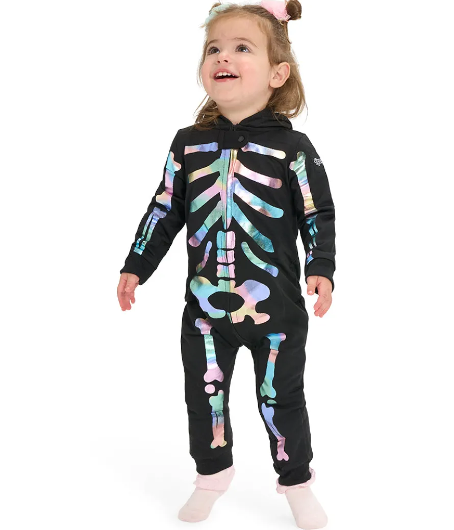 Toddler Girl's Iridescent Skeleton Costume
