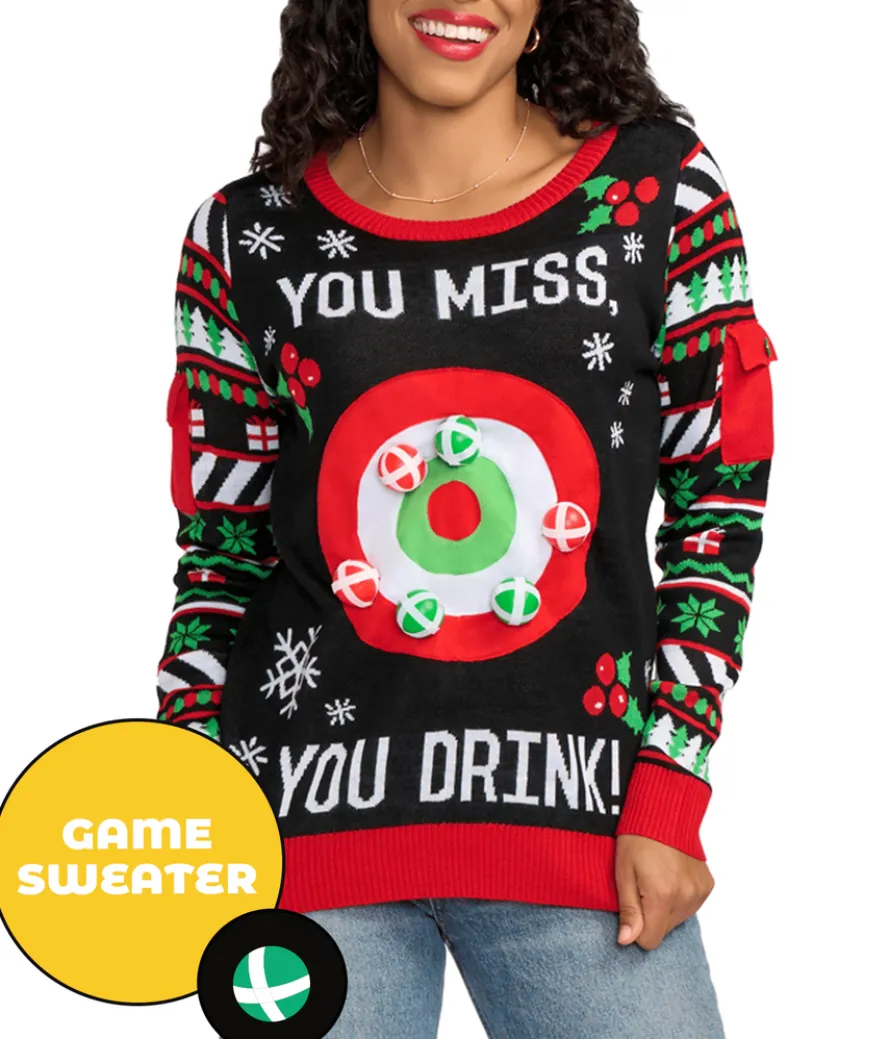 Women's Drinking Game Ugly Christmas Sweater