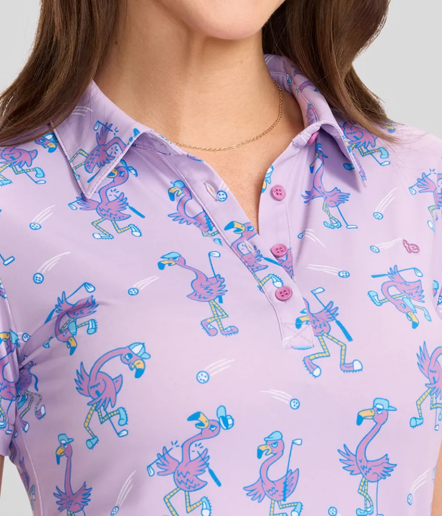 Women's Flamingo Fiasco Short-Sleeve Golf Polo