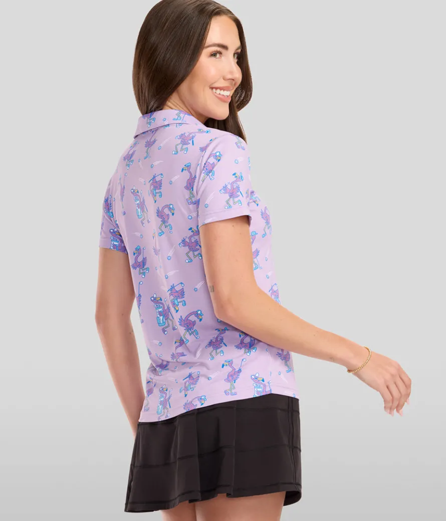 Women's Flamingo Fiasco Short-Sleeve Golf Polo