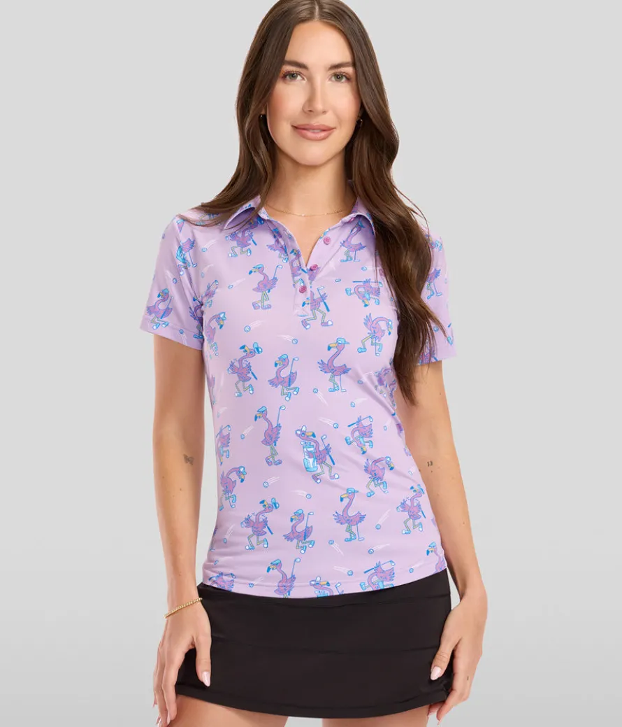 Women's Flamingo Fiasco Short-Sleeve Golf Polo
