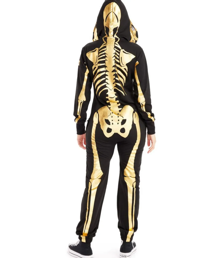 Women's Gold Skeleton Costume