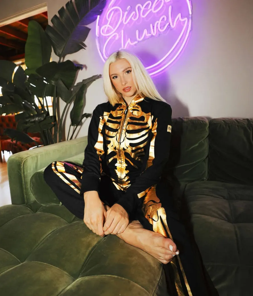 Women's Gold Skeleton Costume