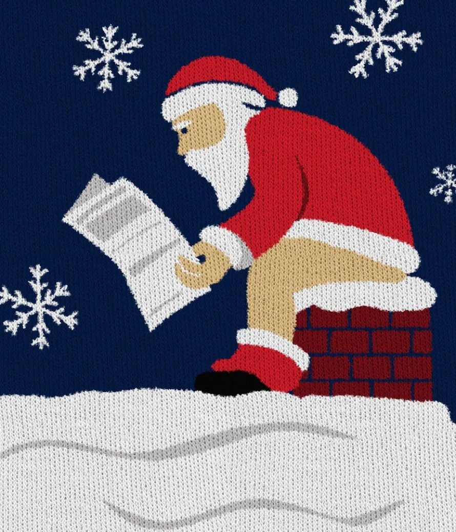 Women's Santa's Log On Fire Oversized Christmas Sweater